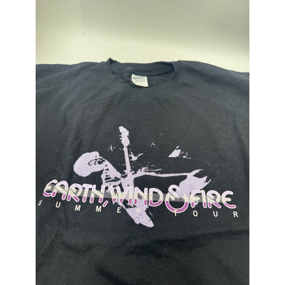 Gildan T-Shirt Men's Vintage Black 3XL Earth Wind & Fire 2005 Tour Cotton